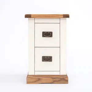 Tropea 2 Drawer Petite Bedside Table Brass Drop Handle