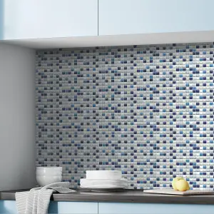 Walplus Blue Sea Mosaic 3D Tile Stickers Multipack 48pcs