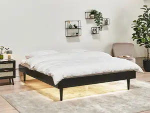 EU King Size Bed with LED Black TOUCY