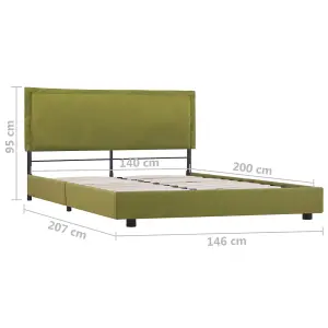 Berkfield Bed Frame Green Fabric 135x190 cm 4FT6 Double