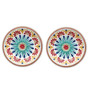 Purely Home Rio Medallion Melamine Side Plates - Set of 2