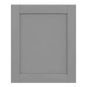 GoodHome Alpinia Matt slate grey wood effect Shaker Highline Cabinet door (W)600mm (H)715mm (T)18mm