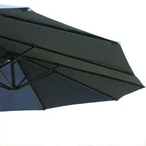 Outsunny 4.6M Garden Patio Umbrella Canopy Parasol Sun Shade w/o Base Blue