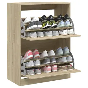 Berkfield Shoe Cabinet with 2 Flip-Drawers Sonoma Oak 80x42x108 cm