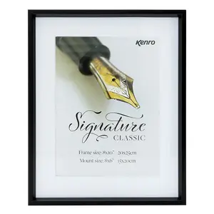 Kenro Signature Classic Matte Black Metal Photo Frame 16x20"/ 40x50cm with Picture Mat for Photo 12x16"/ 30x40cm - SGC3040B