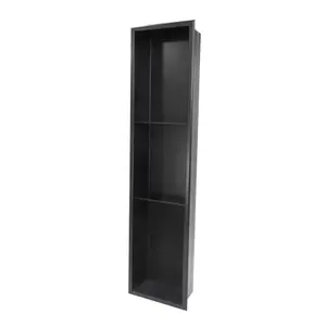 Thermopanel 304 Stainless Steel Recess Shower Niche Shelved - Matte Black (204x915x103mm)