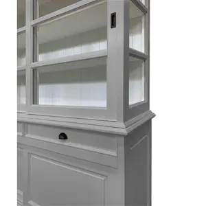 Jacksonport Display Cabinet Light Grey/White