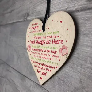 Red Ocean Daughter Gift Motivational Sign Wooden Heart Gift For Daughter From Mum Dad