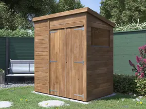 Dunster House Garden Shed 1.8m x 1.2m Pressure Treated Wooden Outdoor Storage Window Overlord Pent