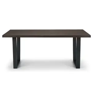 Brooklyn Dining Table Dark Oak & 6 Charcoal Chairs