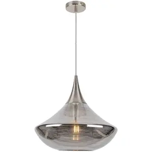 Willis Satin Nickel and Glass Pendant Ceiling Light