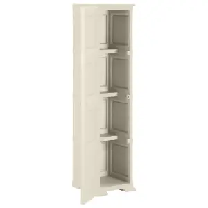 Berkfield Plastic Cabinet 40x43x164 cm Wood Design Cream