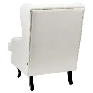 Wingback Chair ALTA Velvet Off-White