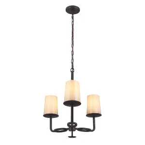 Elstead Huntley Multi Arm Chandelier 3 Light Bronze Finish, E27