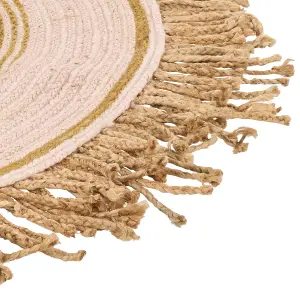 Round Jute Area Rug 140 cm Beige GODEKLI