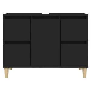 Berkfield Sink Cabinet Black 80x33x60 cm Engineered Wood