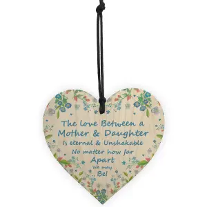 Red Ocean Mother And Daughter Wooden Heart Gift Sign For Mum Novelty Gift From Daughter