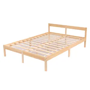 Solid Wooden Double Bed Frame - Pine