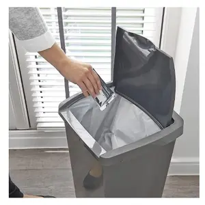 Metallic Grey 50 Litre Soft Closing Metallic Home Kitchen Office Airtight Pedal Bin