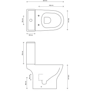 GoodHome Valois White Close-coupled Toilet set with Soft close seat & Exposed cistern