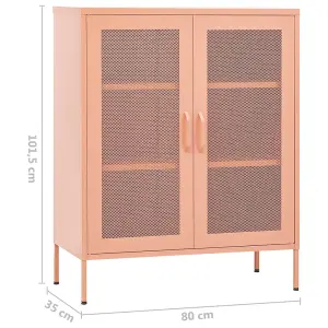 Berkfield Storage Cabinet Pink 80x35x101.5 cm Steel