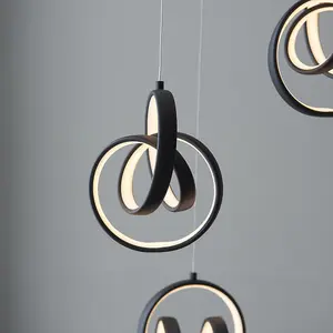 Luminosa Cosma Modern Designer Integrated LED Cluster Drop Pendant Textured Black Finish