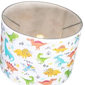 Modern and Colourful Dinosaurs Childrens Cotton Fabric Lamp Shade - 25cm