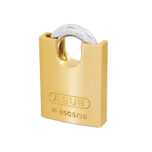 ABUS Mechanical 65CS/50mm Brass Padlock Closed Shackle Carded