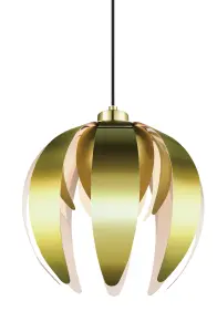 GoodHome Pleiones Brass effect Petal Light shade (D)27cm