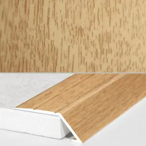 A45 31mm Aluminium Wood Effect Self Adhesive Door Threshold Ramp Profile - Sandy Oak, 0.9m