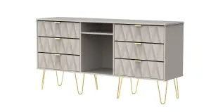 Dallas 6 Drawer Sideboard in Mushroom (Ready Assembled)