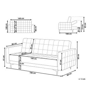 3 Seater Sofa ABERDEEN Black Velvet