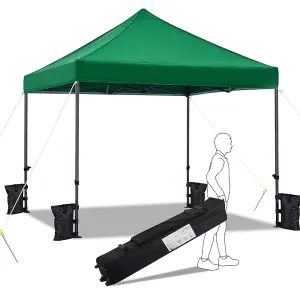 Yaheetech Dark Green 3x3m Heavy Duty Pop Up Gazebo