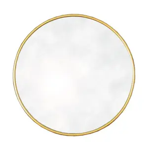 Reppert Round Metal Framed Wall Mounted Accent Mirror in Gold