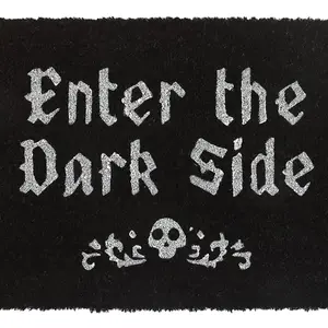 Something Different Enter The Dark Side Coir Door Mat Black/White (One Size)