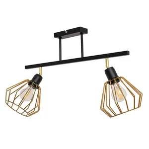 Luminosa Agat Semi Flush Light Black, Gold 55cm