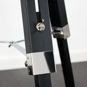 ValueLights Clipper Black Wood and Silver Chrome Tripod Floor Lamp with Pink Light Shade Complete with 6w LED GLS Bulb