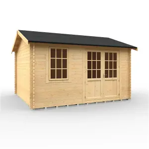 14ft x 12ft (4150mm x 3550mm) Horsforth "The Tallahassee" 28mm Log Cabin With 1 Window