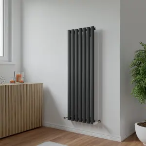 Agadon Neo Designer Radiator 1200 x 410 mm Textured Anthracite - 2021 BTU - 10 Years Guarantee