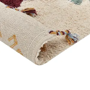 Cotton Area Rug 140 x 200 cm Multicolour DUZCE