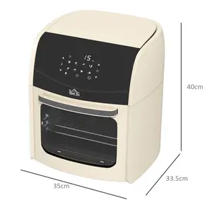 HOMCOM 12.7L Air Fryer Cream