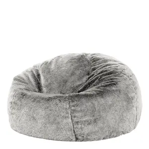 icon Fluffy Giant Bean Bag Chair Adult - Grey with Bean Bag Filling