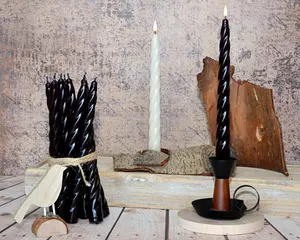 Tapered Dinner Candles, Table Spiral Candles, Pack of 10, Decorative Household Candles, Up to 7 Hours, 23 cm / 9" (Grey)