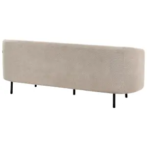 3 Seater Fabric Sofa Taupe LOEN