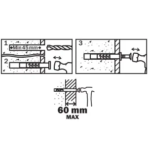 Diall PZ Countersunk Hammer fixing (Dia)8mm (L)100mm, Pack of 10