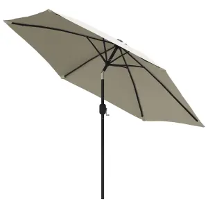 Berkfield LED Cantilever Umbrella 3 m Sand White