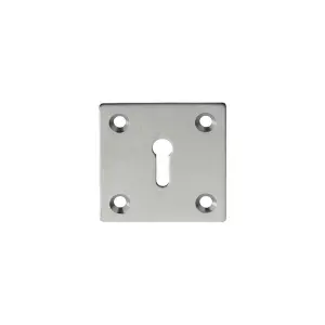 Standard Lock Profile Open Escutcheon 50 x 50mm Satin Chrome Keyhole Cover