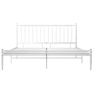 Berkfield Bed Frame White Metal 200x200 cm