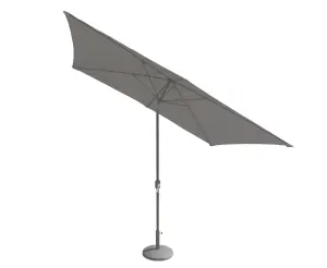 Grey 2.4x3m Crank and Tilt Parasol - Grey Pole (38mm Pole, 8 Ribs)