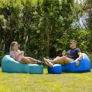 Veeva Classic Indoor Outdoor Bean Bag & Pouffe Blue Bean Bag Chair